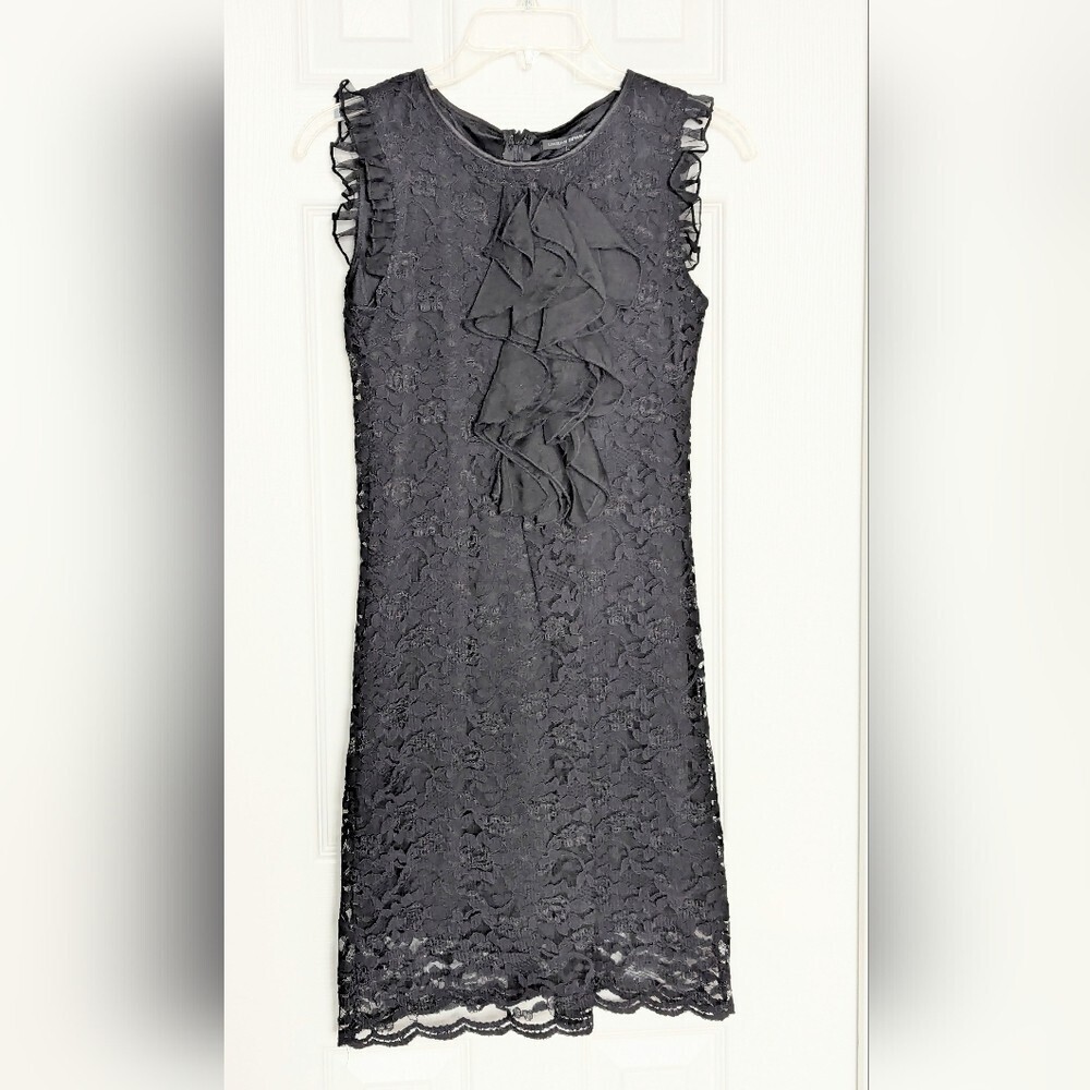 Urban Behavior Women's (Medium) Black Lace Sleeveless Cocktail Dress w/Ruffles